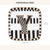 MACKENZIE-CHILDS Monogram Dish, Decorative Ceramic Letter Plate, 5 3/4″ Square, A(Monogram Dish – Y)