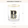 MACKENZIE-CHILDS Monogram Tumbler, Glass Tumbler with Letter, 14 Ounces, J(B)