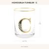 MACKENZIE-CHILDS Monogram Tumbler, Glass Tumbler with Letter, 14 Ounces, J(C)