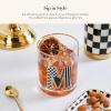 MACKENZIE-CHILDS Monogram Tumbler, Glass Tumbler with Letter, 14 Ounces, J(D)