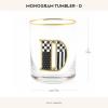 MACKENZIE-CHILDS Monogram Tumbler, Glass Tumbler with Letter, 14 Ounces, J(D)