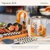 MACKENZIE-CHILDS Monogram Tumbler, Glass Tumbler with Letter, 14 Ounces, J(D)