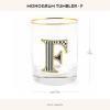 MACKENZIE-CHILDS Monogram Tumbler, Glass Tumbler with Letter, 14 Ounces, J(F)
