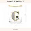 MACKENZIE-CHILDS Monogram Tumbler, Glass Tumbler with Letter, 14 Ounces, J(G)