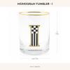 MACKENZIE-CHILDS Monogram Tumbler, Glass Tumbler with Letter, 14 Ounces, J(I)