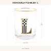MACKENZIE-CHILDS Monogram Tumbler, Glass Tumbler with Letter, 14 Ounces, J(L)