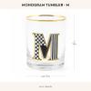 MACKENZIE-CHILDS Monogram Tumbler, Glass Tumbler with Letter, 14 Ounces, J(M)