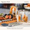 MACKENZIE-CHILDS Monogram Tumbler, Glass Tumbler with Letter, 14 Ounces, J(M)
