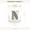 MACKENZIE-CHILDS Monogram Tumbler, Glass Tumbler with Letter, 14 Ounces, J(N)