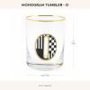 MACKENZIE-CHILDS Monogram Tumbler, Glass Tumbler with Letter, 14 Ounces, J(O)