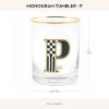 MACKENZIE-CHILDS Monogram Tumbler, Glass Tumbler with Letter, 14 Ounces, J(P)