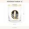 MACKENZIE-CHILDS Monogram Tumbler, Glass Tumbler with Letter, 14 Ounces, J(Q)