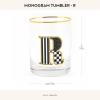 MACKENZIE-CHILDS Monogram Tumbler, Glass Tumbler with Letter, 14 Ounces, J(R)
