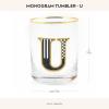 MACKENZIE-CHILDS Monogram Tumbler, Glass Tumbler with Letter, 14 Ounces, J(U)