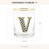 MACKENZIE-CHILDS Monogram Tumbler, Glass Tumbler with Letter, 14 Ounces, J(V)