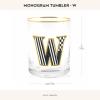 MACKENZIE-CHILDS Monogram Tumbler, Glass Tumbler with Letter, 14 Ounces, J(W)