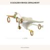 MACKENZIE-CHILDS Patience Brewster 12 Days Christmas Ornament, Christmas Tree Ornament, 4 Calling Birds(Golden Rings)