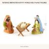 MACKENZIE-CHILDS Patience Brewster Nativity Figurine, Christmas Nativity Home Decor, Palm Tree(World Holy Family)