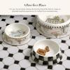 MACKENZIE-CHILDS Pet Bowl, Cute Cat and Dog Bowl for Food and Water, Blue-and-White Royal Check, Small(Courtly Check)