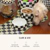 MACKENZIE-CHILDS Pet Bowl, Cute Cat and Dog Bowl for Food and Water, Blue-and-White Royal Check, Small(Courtly Check)