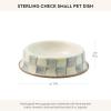 MACKENZIE-CHILDS Pet Bowl, Cute Cat and Dog Bowl for Food and Water, Blue-and-White Royal Check, Small(Sterling Check)