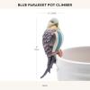 MACKENZIE-CHILDS Pot Climber, Decorative Indoor and Outdoor Planter Hanging Decor, Chartreuse Parakeet(Blue Parakeet)