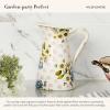 MACKENZIE-CHILDS Practical Enamel Pitcher with Spout, Drink Pitcher for Iced Tea or Water, Flower Vase, Medium, Pink Wildflowers(Wildflowers Pink)