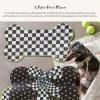 MACKENZIE-CHILDS Pup Placemat, Cute Pet-Food Mat for Dog Bowls and Cat Bowls, Black-and-White Courtly Check(Courtly Check)