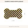 MACKENZIE-CHILDS Pup Placemat, Cute Pet-Food Mat for Dog Bowls and Cat Bowls, Black-and-White Courtly Check(Courtly Check)