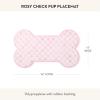 MACKENZIE-CHILDS Pup Placemat, Cute Pet-Food Mat for Dog Bowls and Cat Bowls, Black-and-White Courtly Check(Rosy Check)