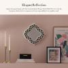 MACKENZIE-CHILDS Quatriflower Small Wall Mirror, Diamond Mirror Wall Decor, Blue-and-White Royal(Courtly Check)