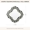 MACKENZIE-CHILDS Quatriflower Small Wall Mirror, Diamond Mirror Wall Decor, Blue-and-White Royal(Courtly Check)