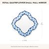MACKENZIE-CHILDS Quatriflower Small Wall Mirror, Diamond Mirror Wall Decor, Blue-and-White Royal(Royal Check)