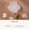 MACKENZIE-CHILDS Quatriflower Small Wall Mirror, Diamond Mirror Wall Decor, Blue-and-White Royal(Sterling Check)