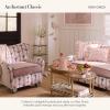 MACKENZIE-CHILDS Round Knob, Decorative Drawer Pull Knob, Blue-and-White Royal Check(Rosy Check)