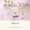 MACKENZIE-CHILDS Round Knob, Decorative Drawer Pull Knob, Blue-and-White Royal Check(Rosy Check)
