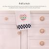 MACKENZIE-CHILDS Round Knob, Decorative Drawer Pull Knob, Blue-and-White Royal Check(Rosy Check)