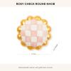 MACKENZIE-CHILDS Round Knob, Decorative Drawer Pull Knob, Blue-and-White Royal Check(Rosy Check)