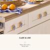 MACKENZIE-CHILDS Round Knob, Decorative Drawer Pull Knob, Blue-and-White Royal Check(Royal Check)