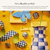 MACKENZIE-CHILDS Round Knob, Decorative Drawer Pull Knob, Blue-and-White Royal Check(Royal Check)