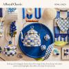 MACKENZIE-CHILDS Round Knob, Decorative Drawer Pull Knob, Blue-and-White Royal Check(Royal Check)