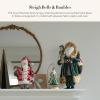 MACKENZIE-CHILDS Santa Claus Statue, Christmas Santa Decor for Mantel, Della Robia Sugared(Cozy Christmas)
