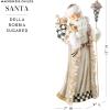 MACKENZIE-CHILDS Santa Claus Statue, Christmas Santa Decor for Mantel, Della Robia Sugared(Della Robbia Sugared)