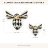 MACKENZIE-CHILDS Set of 2 Decorative Magnets, Magnets for Refrigerator Decor, Courtly Check Bee