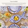 MACKENZIE-CHILDS Set of 2 Stoneware Serving Platters, Decorative Serving Platters for Food, Go Fish