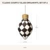 MACKENZIE-CHILDS Set of 4 Classic Courtly Glass Ornaments, Christmas Tree Decorations Set