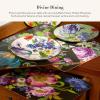 MACKENZIE-CHILDS Set of 4 Cork-Back Placemats, Hard-Finish Table Mats, (Color) Flower Market(Black Lapis Flower Market)