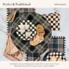 MACKENZIE-CHILDS Set of 4 Cork-Back Placemats, Hard-Finish Table Mats, Courtly Flower Market(Black Tartan)