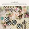 MACKENZIE-CHILDS Set of 4 Enamel Appetizer Plates, Mini Dessert Plates, 5 Inches, Blue-and-White Royal Check(Courtly Check)