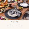 MACKENZIE-CHILDS Set of 4 Everyday Dinner Plates, Dishwasher- and Microwave-Safe, 10 Inches, Black-and-White Courtly Check